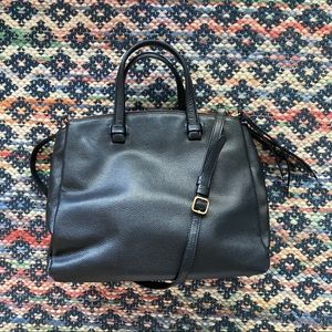 Black Leather Shoulder or Hand Bag